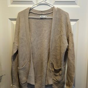 Hollister Tan Open-Front Cardigan